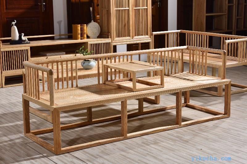 新中式罗汉床,双人为沙发,实木定制,一件批发-图2